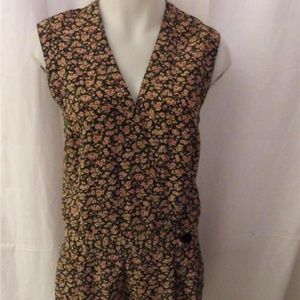 MARLEY NAVY BLUE/RED/GREEN/BEIGE FLORAL  ROMPER S